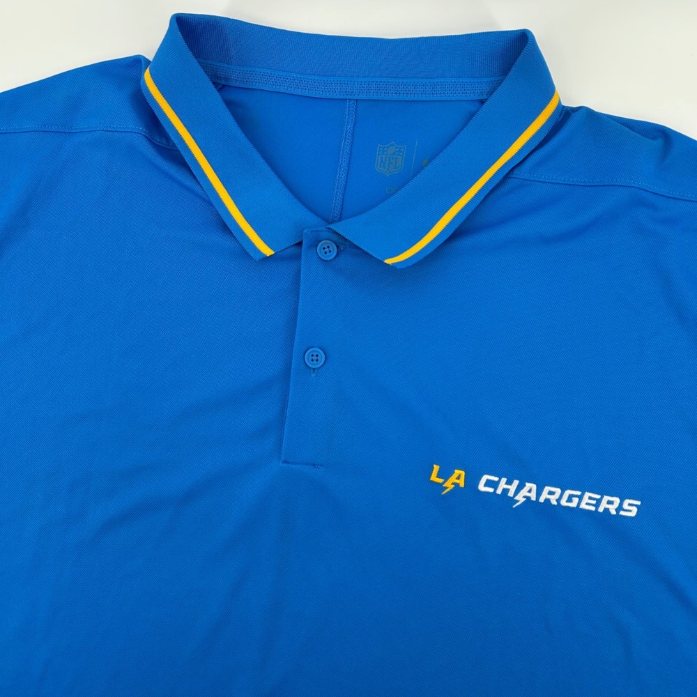 Nike Shirt‎ LA Chargers NFL DriFIT Polo Mens 3XL Powder Blue Los Angeles NEW